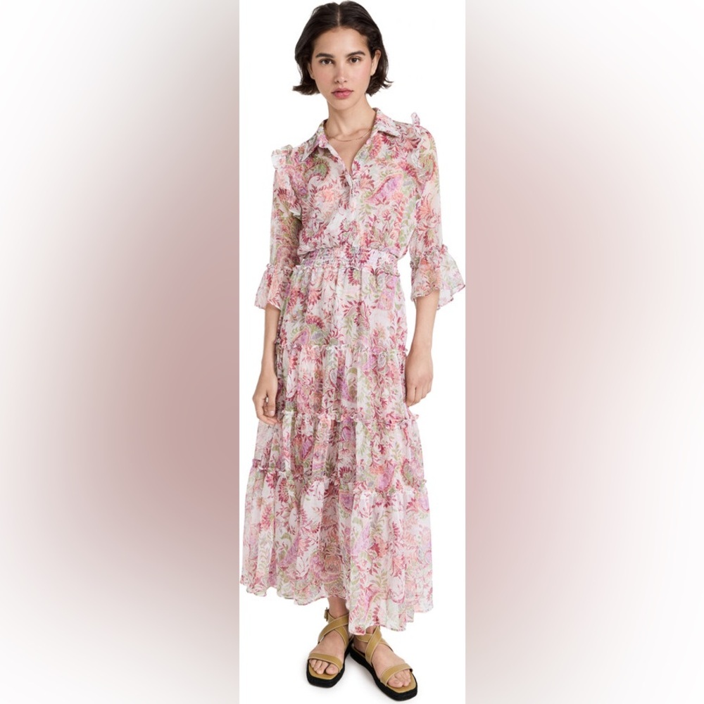 MISA LOS ANGELES Pamelina Chiffon Tiered Maxi Dress